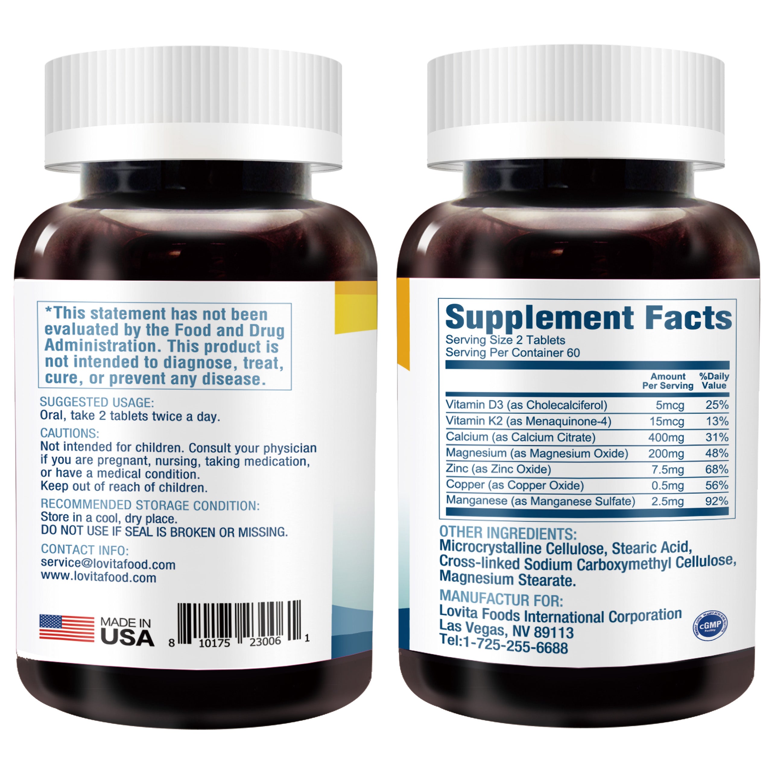 Calcium Citrate 800 mg with Magnesium, Vitamin D3 & K2