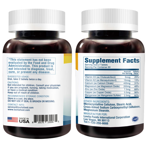Calcium Citrate 800 mg with Magnesium, Vitamin D3 & K2