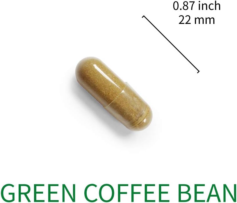 LOVITA Green Coffee Bean Extract, Standardized to 50% Chlorogenic Acids, 4:1 Concentrated for Metabolism, Natural Antioxidant & Size-Reduction Support, Plant-Based, 60 Vegan Capsules