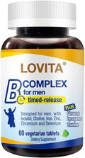 LOVITA Timed-Release B Complex for Men | 8-Hour Energy & Nutrient Metabolism Support with 10 Vitamin Bs, Vegetarian Tablets (60 Count)