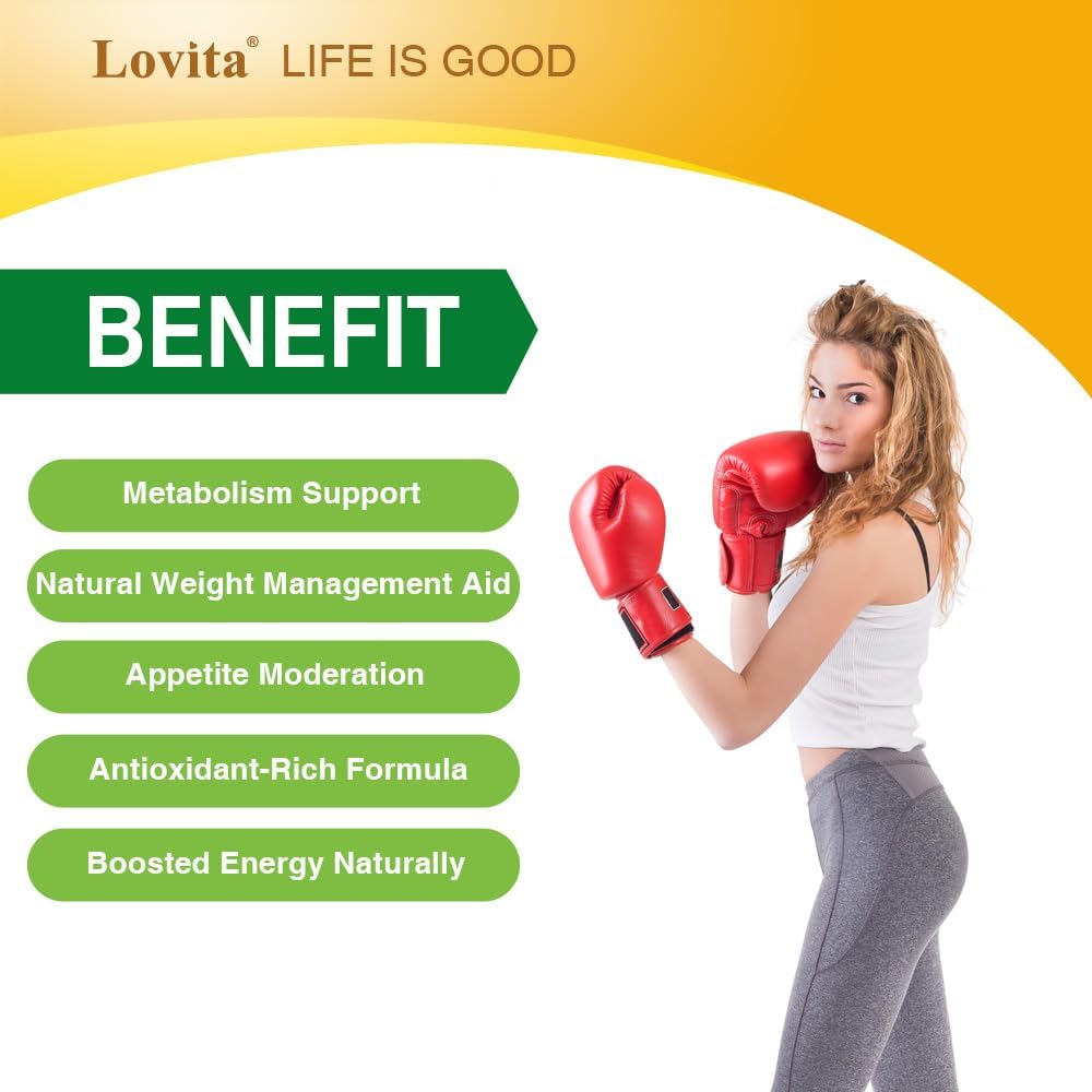 LOVITA Green Coffee Bean Extract, Standardized to 50% Chlorogenic Acids, 4:1 Concentrated for Metabolism, Natural Antioxidant & Size-Reduction Support, Plant-Based, 60 Vegan Capsules
