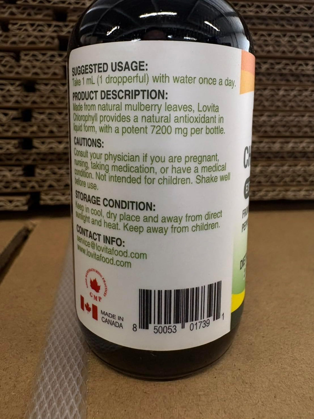 LOVITA Chlorophyll Liquid Drops, High Potency 120 mg/mL, 7,200 mg per Bottle, Natural Energy Booster & Immune Support, Internal Deodorant, Skin Health, Vegan & Non-GMO, Mint Flavor, 60 Servings 2 Oz