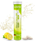 LOVITA Calcium + VIT D3 Effervescent Tablets 20 Count, 600 mg Calcium with 400IU D3, Supports Bone & Muscle Health, Lemon Flavor, Vegan, Gluten-Free, Sugar-Free, Lactose-Free