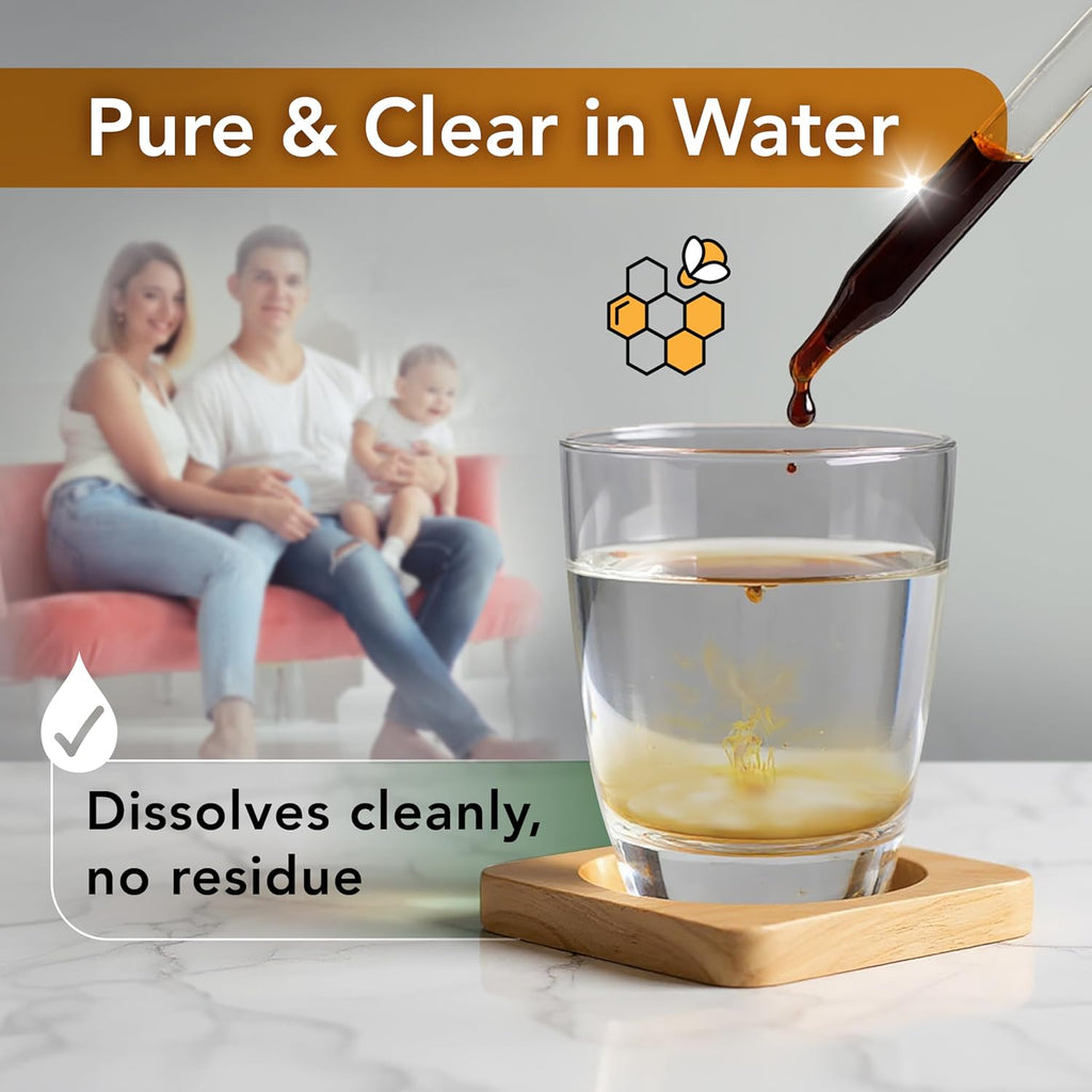 LOVITA Bee Propolis Liquid Extract, 1 Fl Oz (30 mL), 30 Day Supply | 5:1 Resin Drops with 18% Bioflavonoids, Alcohol-Free Antioxidant, Immune Support & Throat Soothing, Gluten-Free, Non-GMO