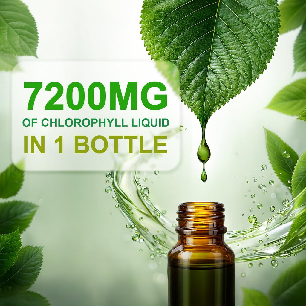 LOVITA Chlorophyll Liquid Drops, High Potency 120 mg/mL, 7,200 mg per Bottle, Natural Energy Booster & Immune Support, Internal Deodorant, Skin Health, Vegan & Non-GMO, Mint Flavor, 60 Servings 2 Oz