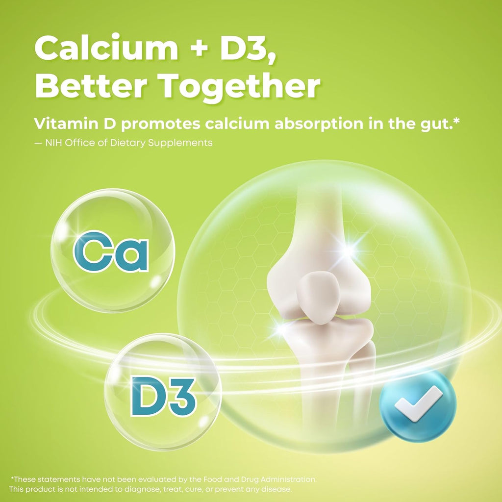 LOVITA Calcium + VIT D3 Effervescent Tablets 20 Count, 600 mg Calcium with 400IU D3, Supports Bone & Muscle Health, Lemon Flavor, Vegan, Gluten-Free, Sugar-Free, Lactose-Free