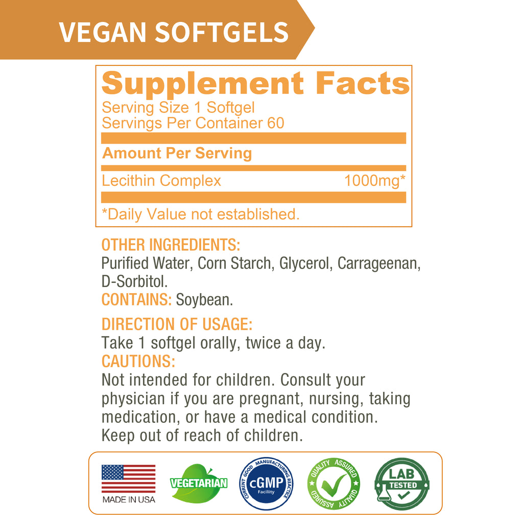 Lecithin 1000mg 60 Softgels