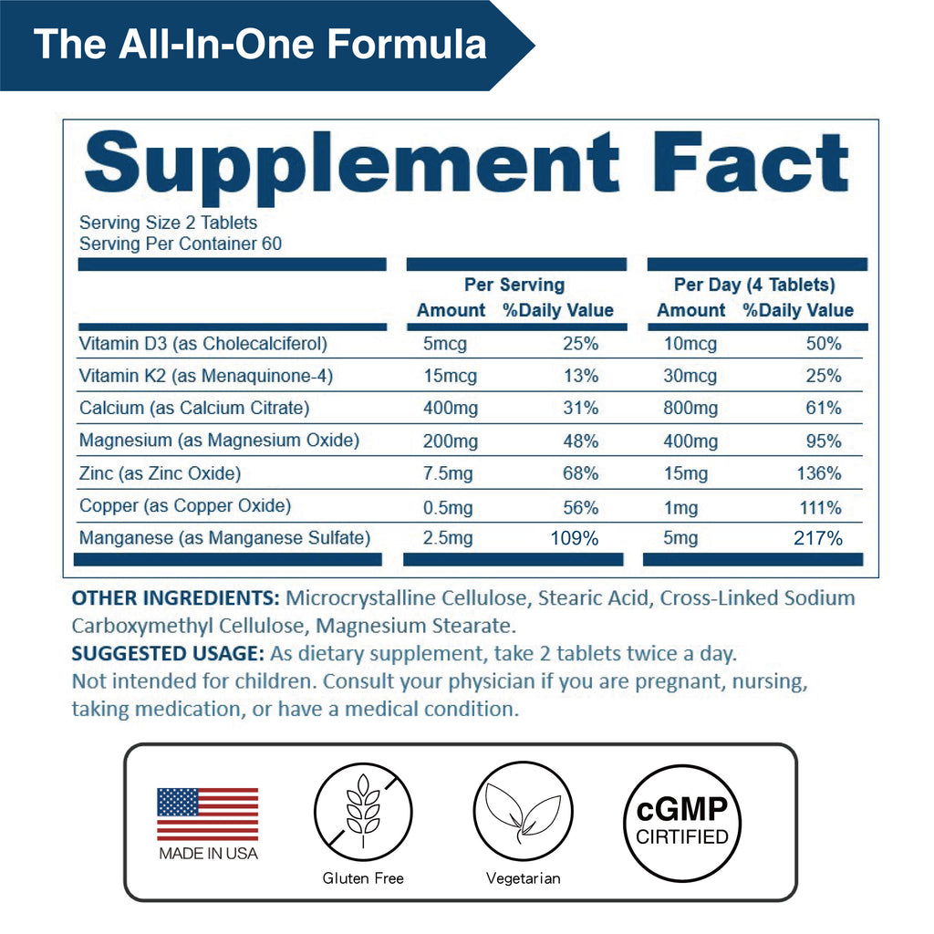 Calcium Citrate 800 mg with Magnesium, Vitamin D3 & K2