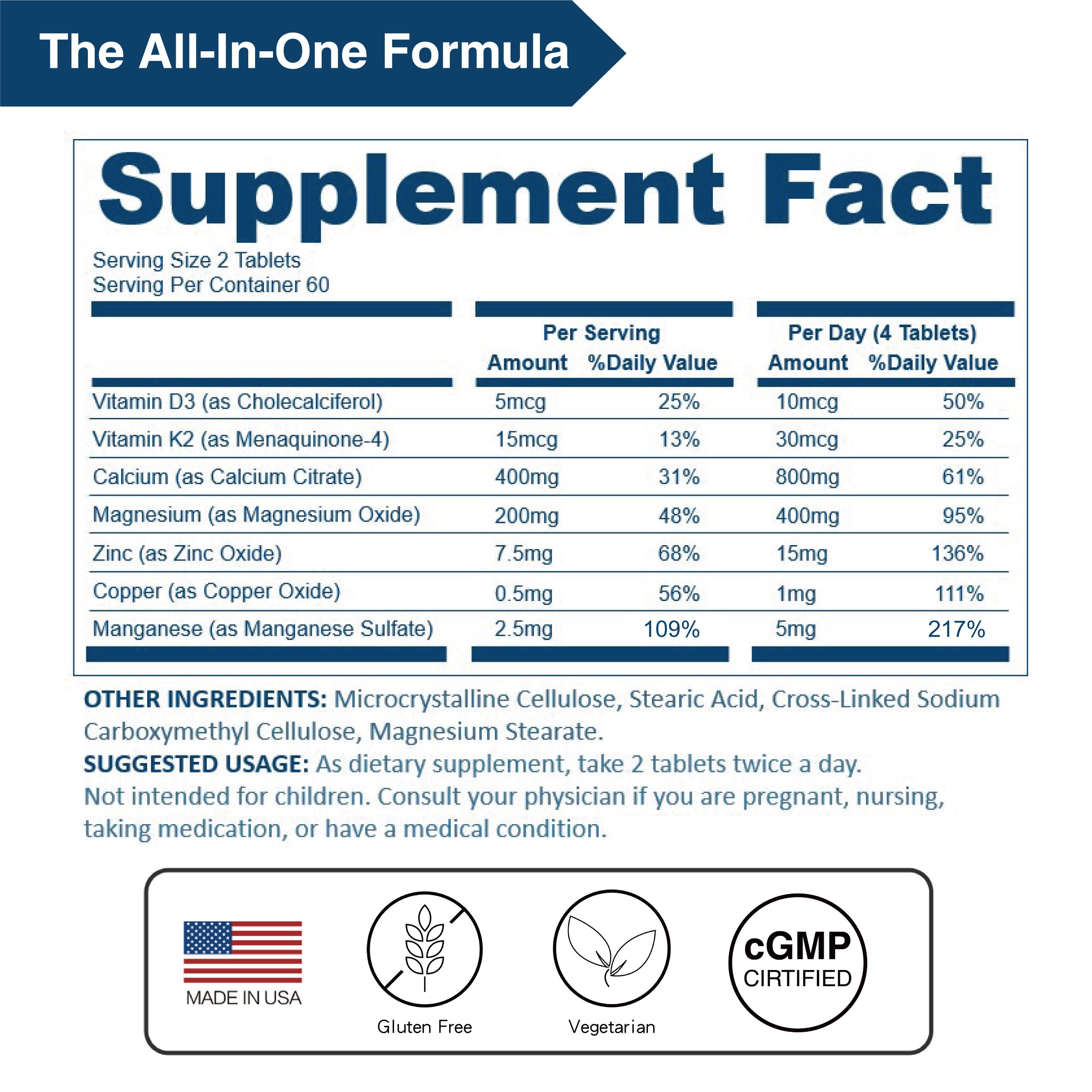 Calcium Citrate 800 mg with Magnesium, Vitamin D3 & K2