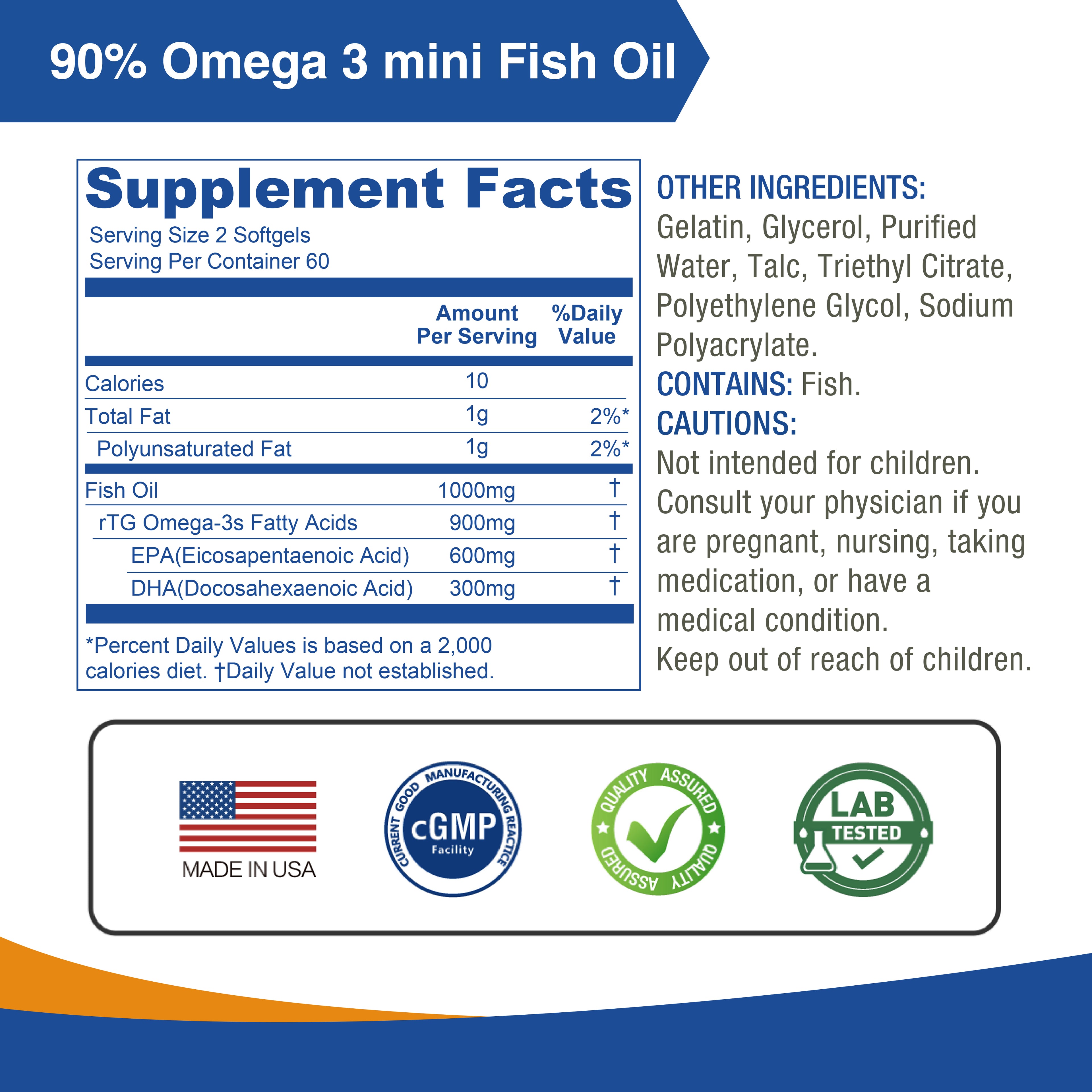 Omega-3 Fish Oil 2000mg Supplement